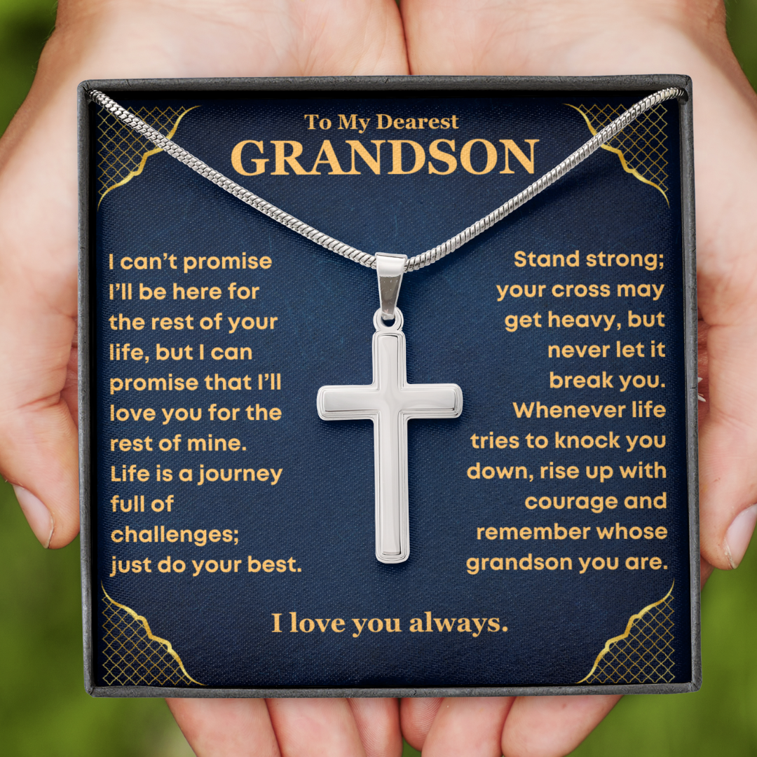 Grandson, Stand Strong - Cross Necklace (GS67)