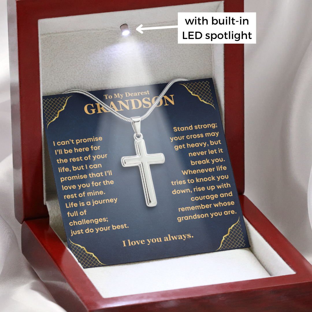 Grandson, Stand Strong - Cross Necklace (GS67)