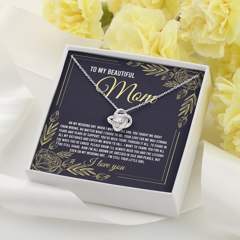 To My Beautiful Mom-Love Knot Necklace