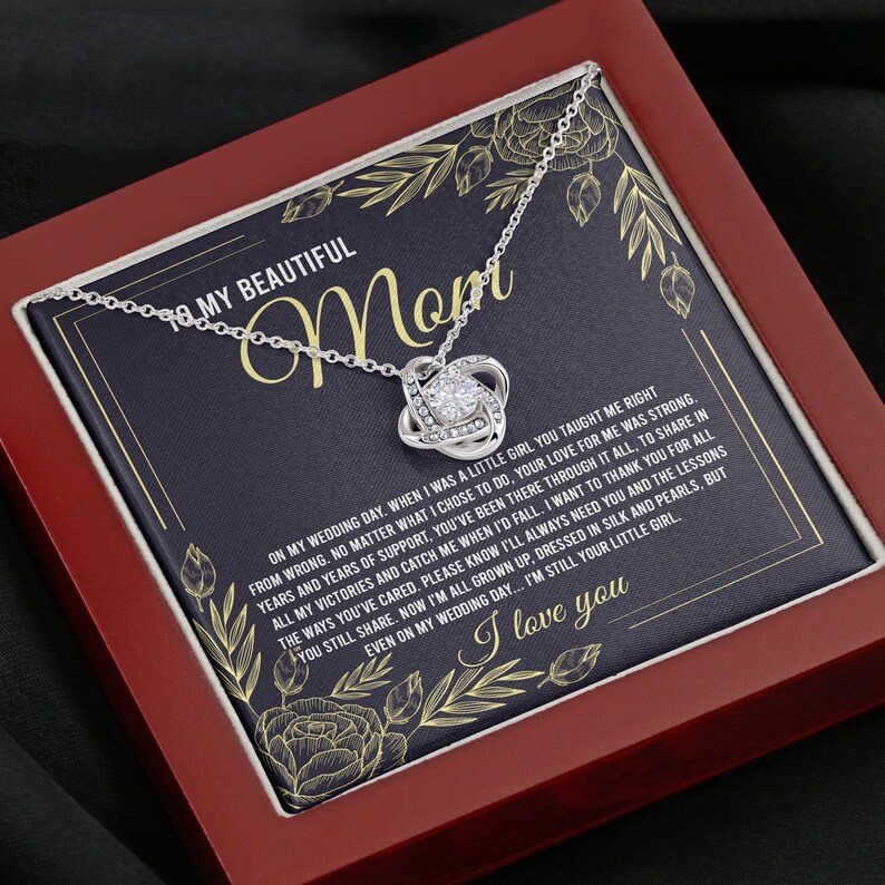 To My Beautiful Mom-Love Knot Necklace