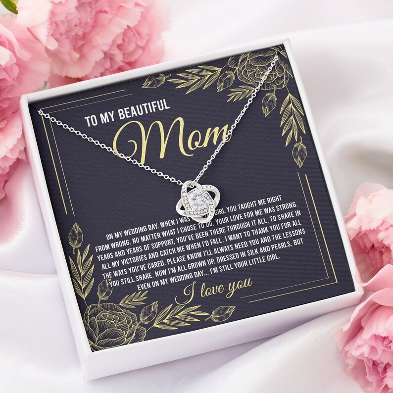 To My Beautiful Mom-Love Knot Necklace