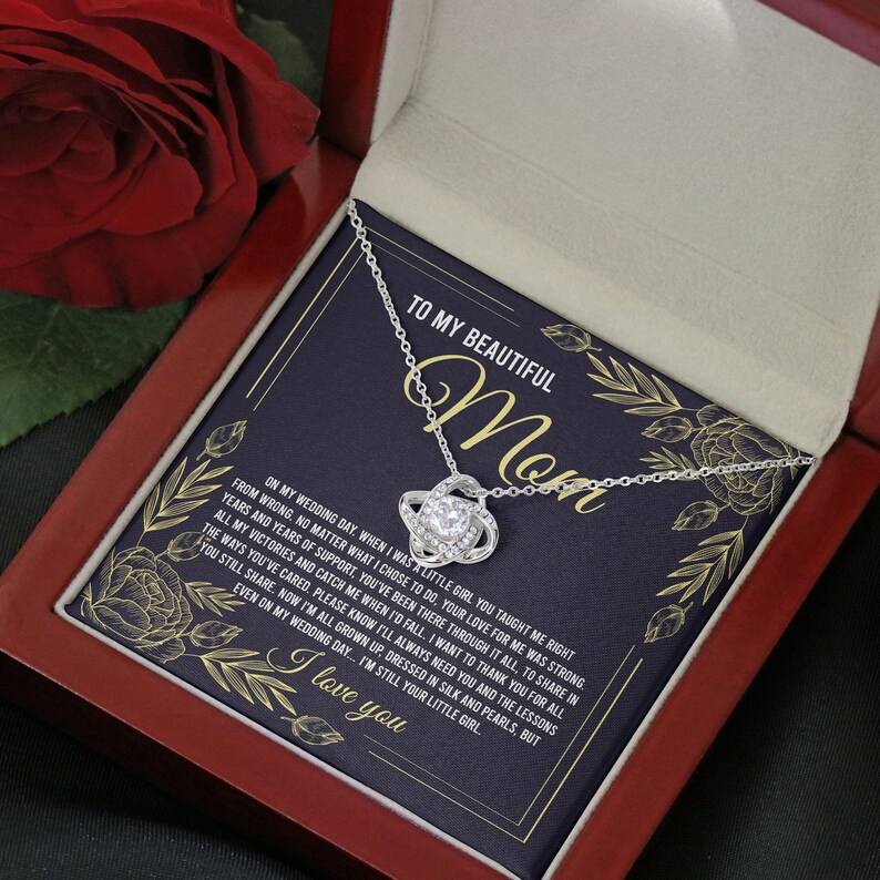 To My Beautiful Mom-Love Knot Necklace