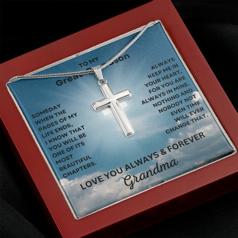 To My Great-Grandson Cross Necklace (GGS74)