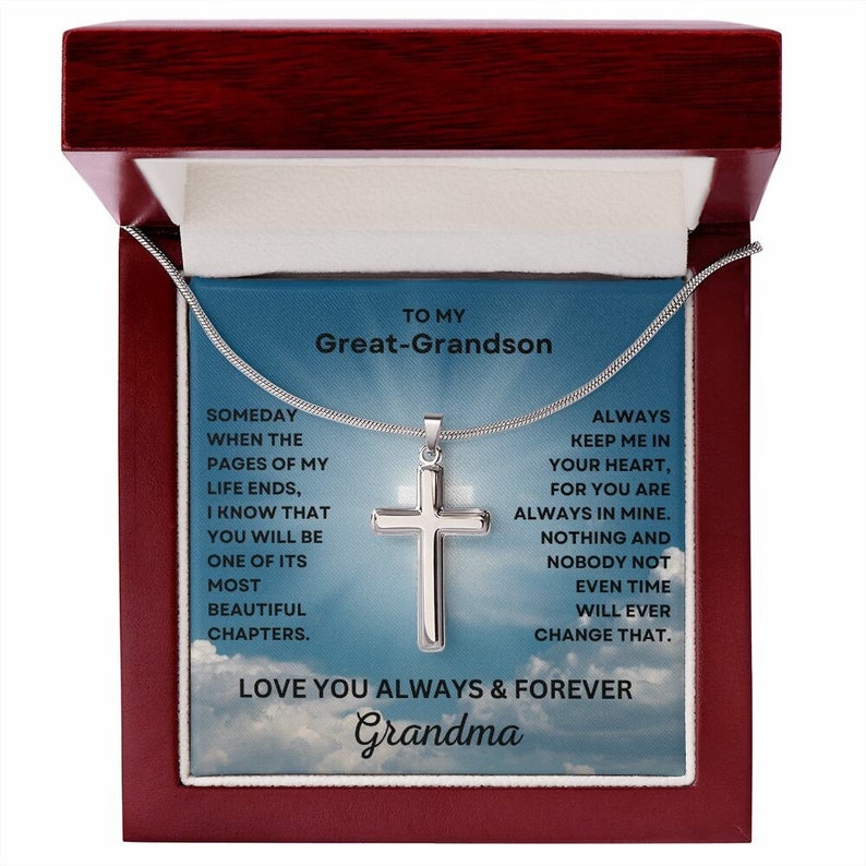 To My Great-Grandson Cross Necklace (GGS74)