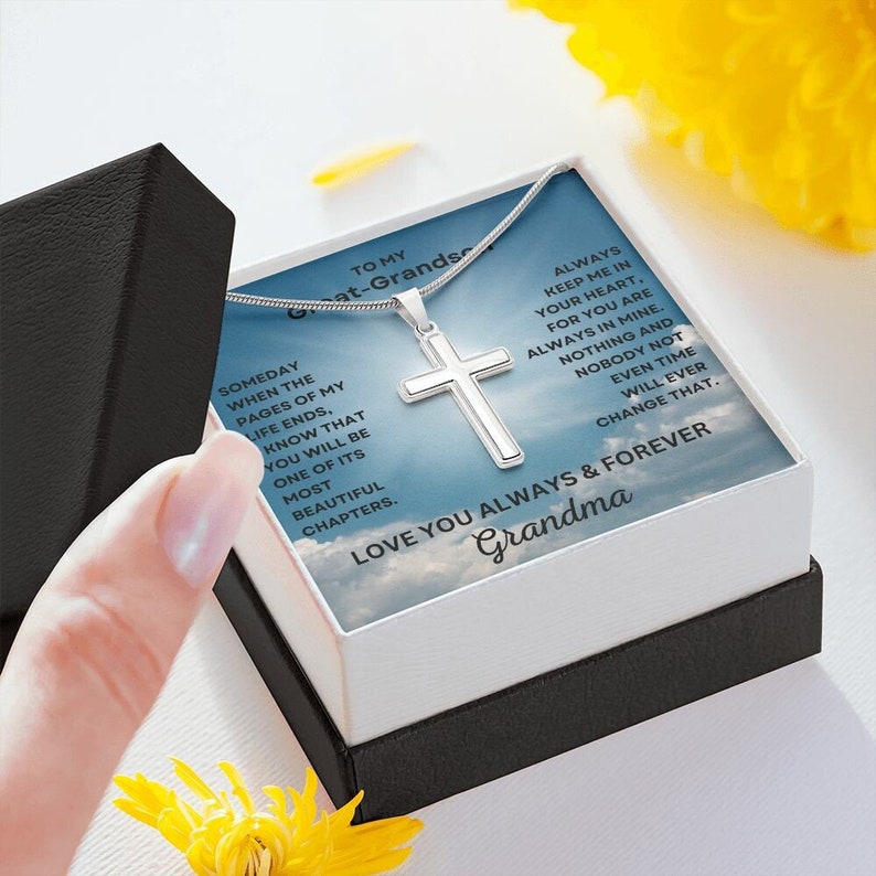 To My Great-Grandson Cross Necklace (GGS74)