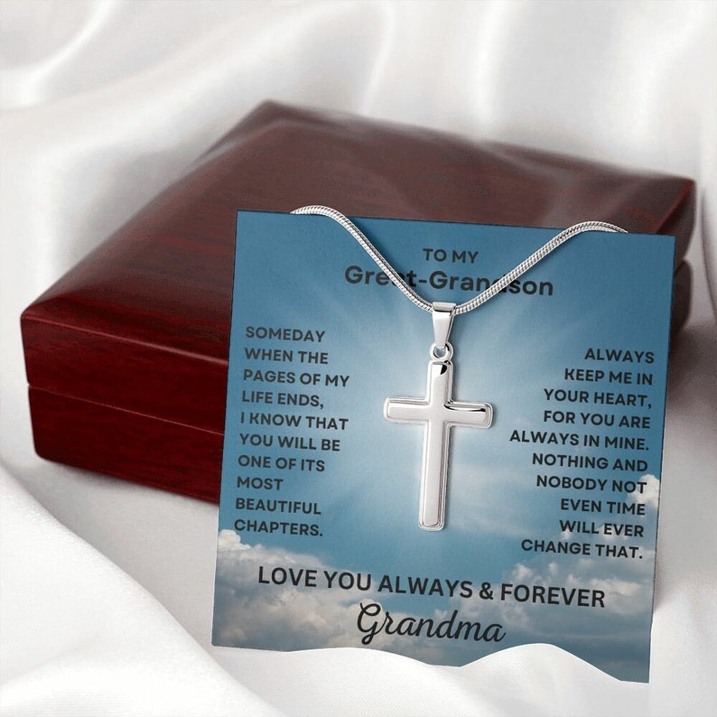 To My Great-Grandson Cross Necklace (GGS74)