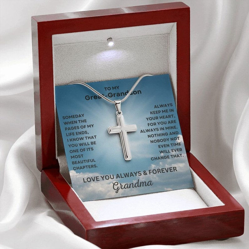 To My Great-Grandson Cross Necklace (GGS74)