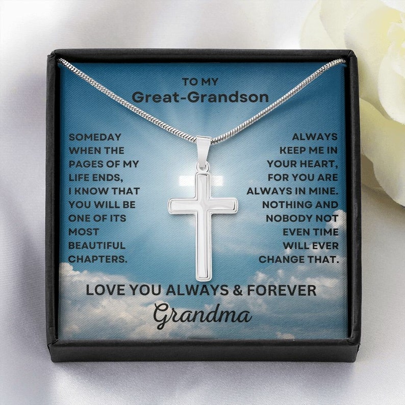 To My Great-Grandson Cross Necklace (GGS74)