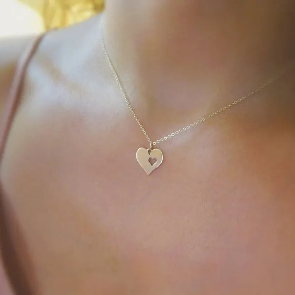 Back to school Gift, matching set of two Heart charm necklaces for mom daughter, separation anxiety
