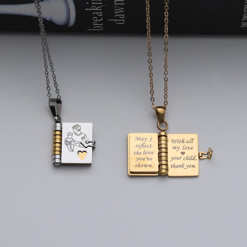 To My Father Book Necklace – Thank You Dad Gift