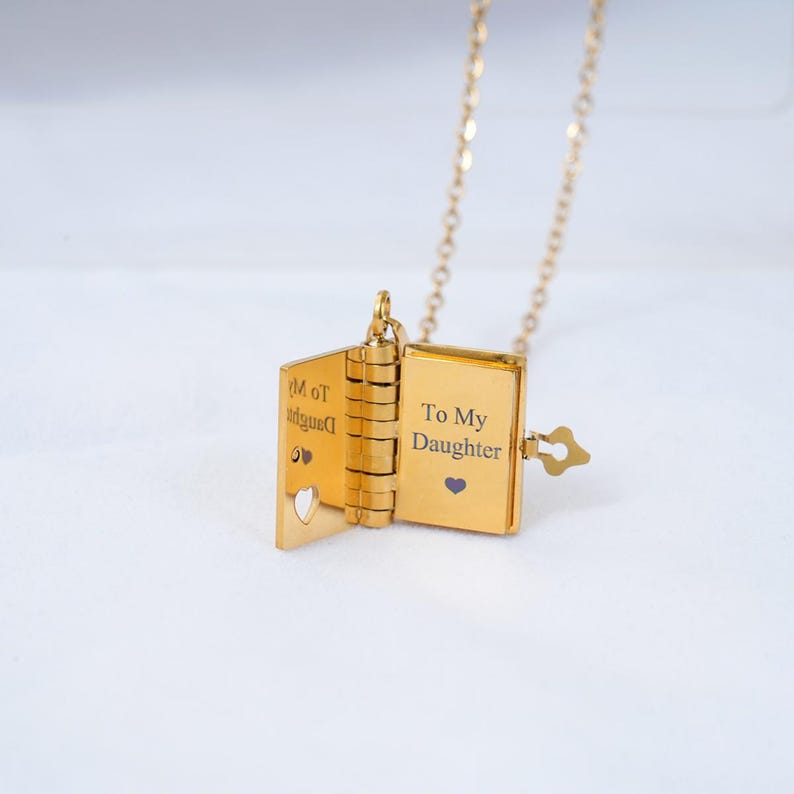 My Daughter Book Necklace -Book Lover Gift