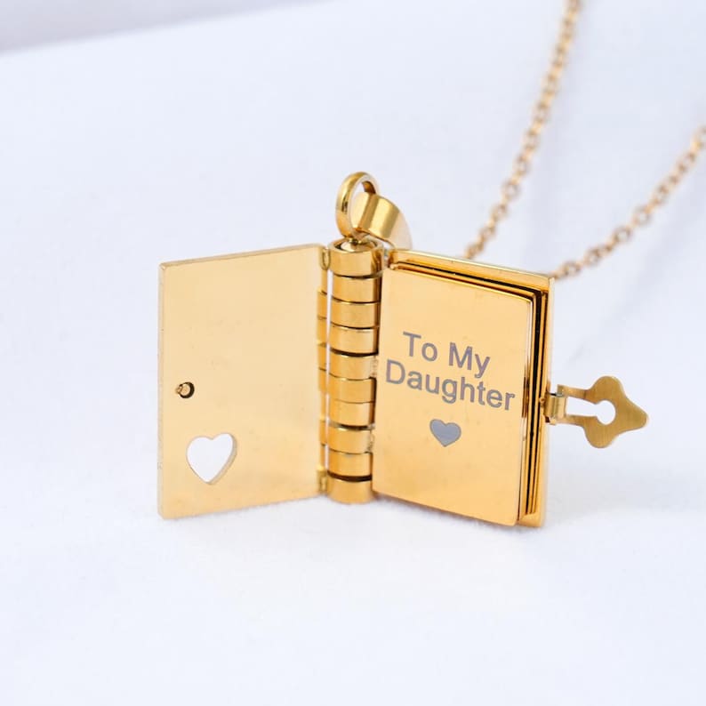 To My Daughter Book Necklace - A Wearable Love Letter from Mom & Dad