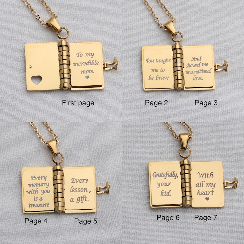 Best Mom Ever Book Necklace 