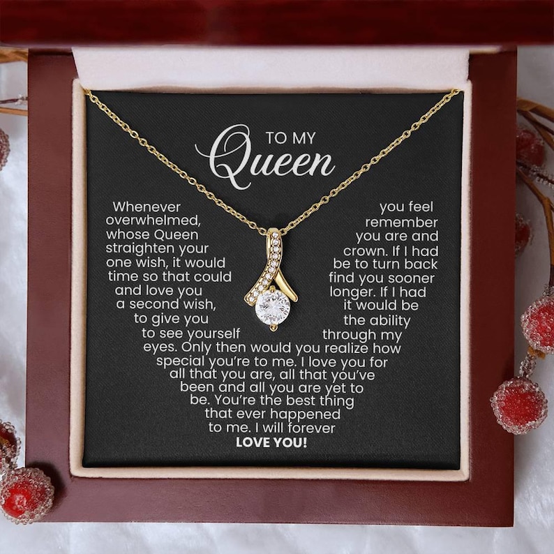 To My Queen Necklace - Ribbon-shaped pendant