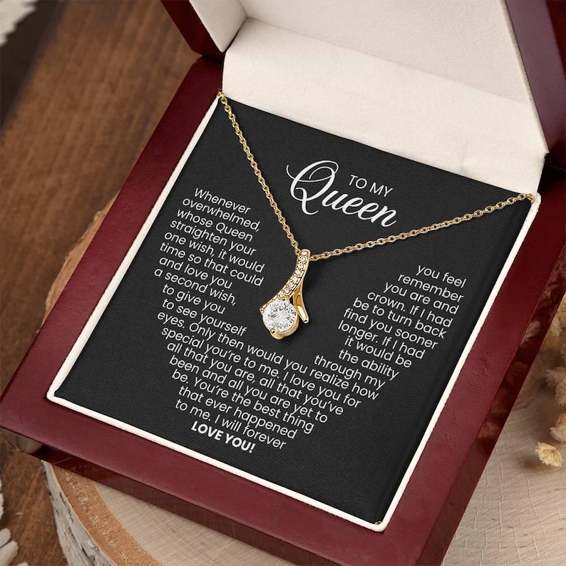 To My Queen Necklace - Ribbon-shaped pendant