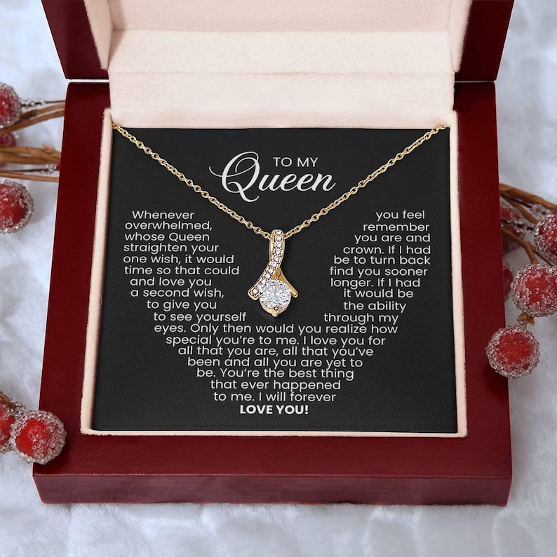 To My Queen Necklace - Ribbon-shaped pendant