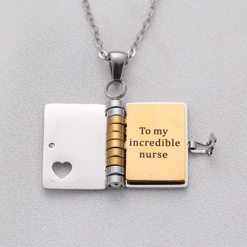 Nurse Book Necklace – Sentimental Thank-You Gift for Nurse