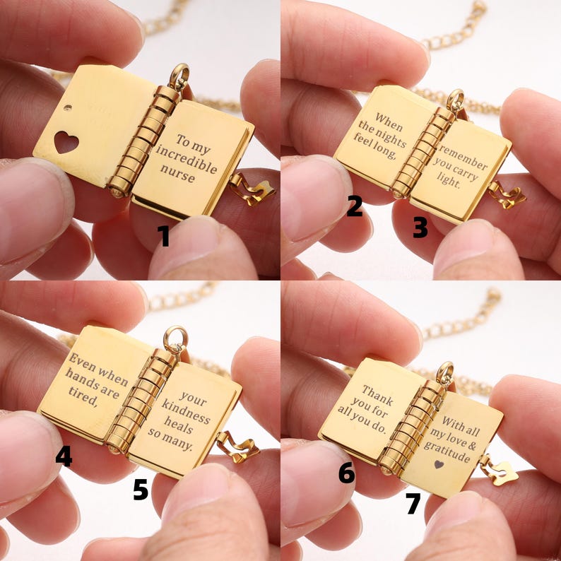 Nurse Book Necklace – Sentimental Thank-You Gift for Nurse