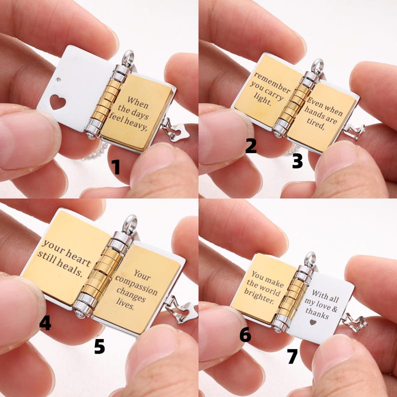 One of a Kind Nurse Book Necklace – A Heartfelt Thank-You Keepsake