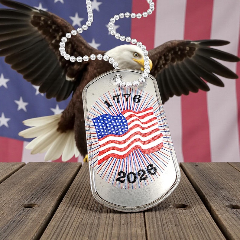 USA Flag Necklace America 250