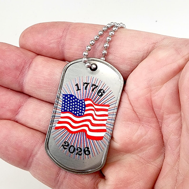 USA Flag Necklace America 250