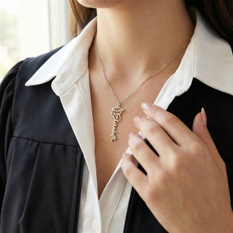 Granddaughter Graduation Necklace - Personalized Name