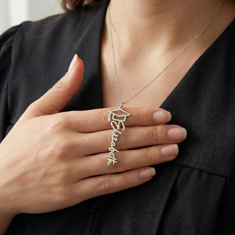 Granddaughter Graduation Necklace - Personalized Name