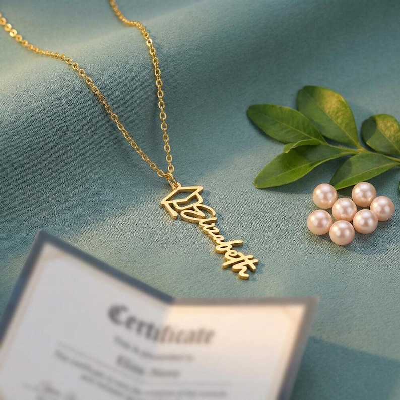 Granddaughter Graduation Necklace - Personalized Name