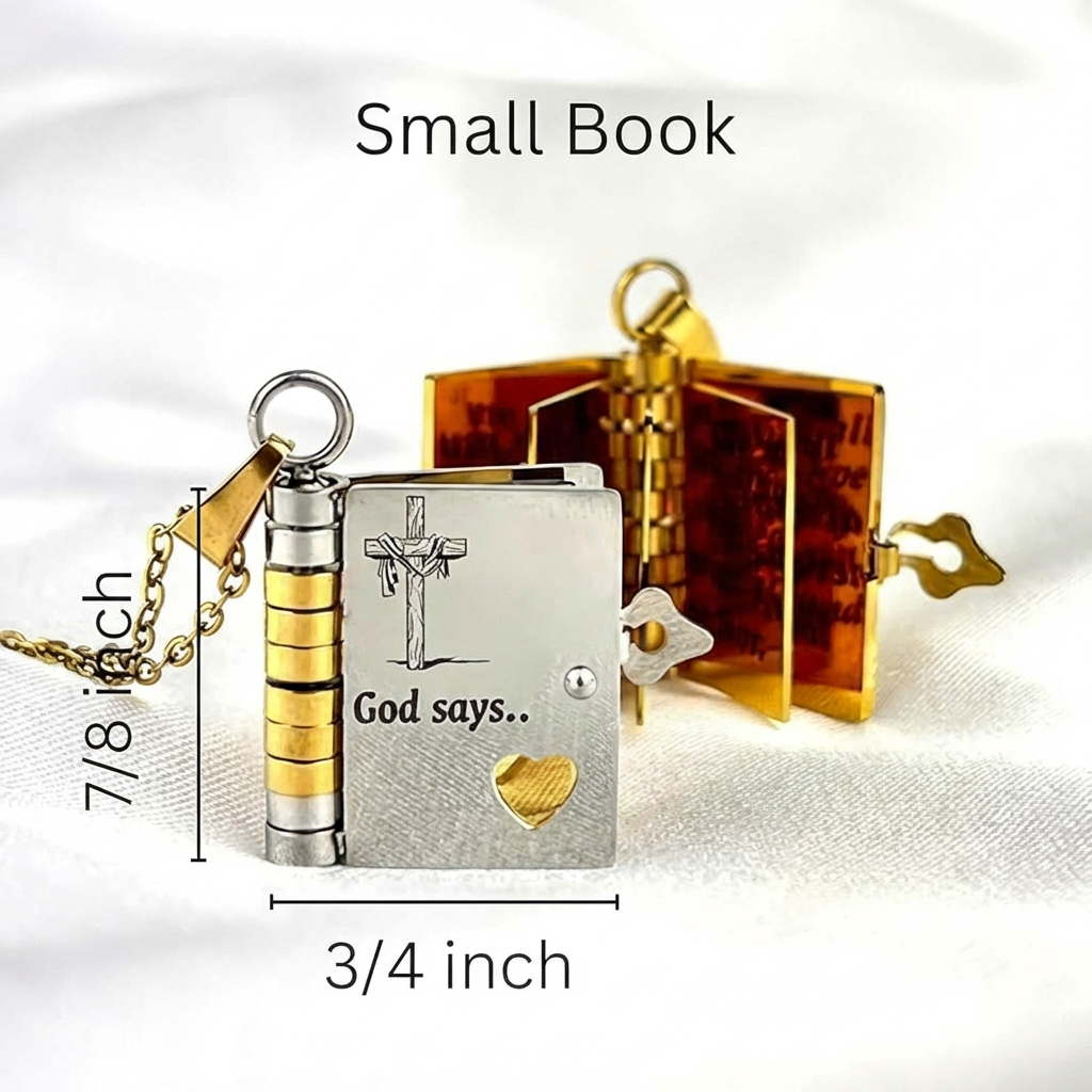 God Says You Are-Faith Book Necklace