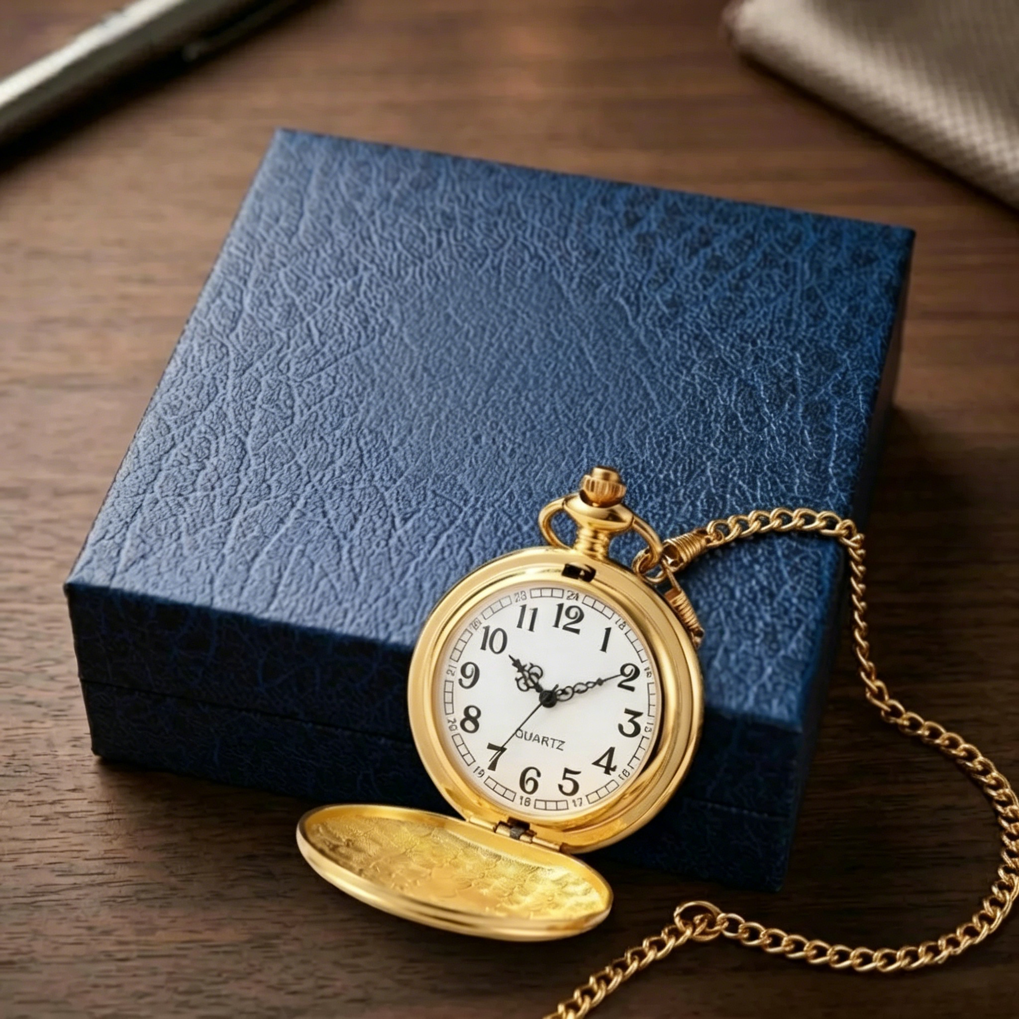To My Son - From Mom, Vintage-Style Gold Pocket Watch Gift Set