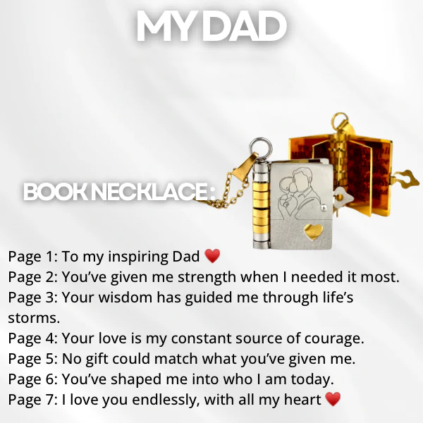My Dad Book Necklace