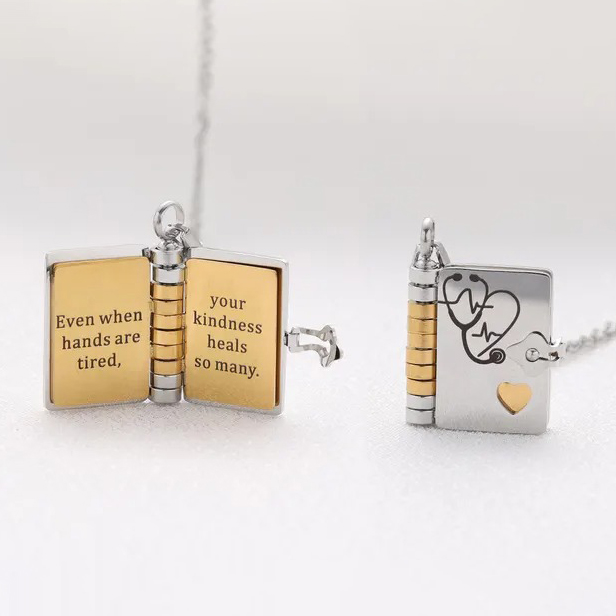Nurse Book Necklace – Sentimental Thank-You Gift for Nurse