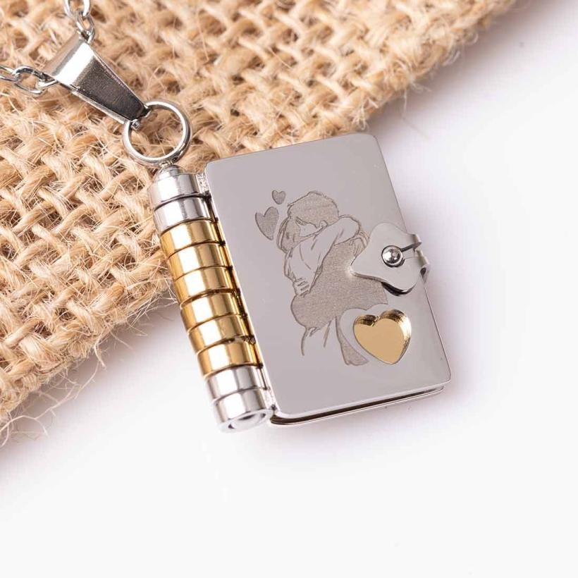 "My Beloved" Book Necklace - a message that is worn close to the heart