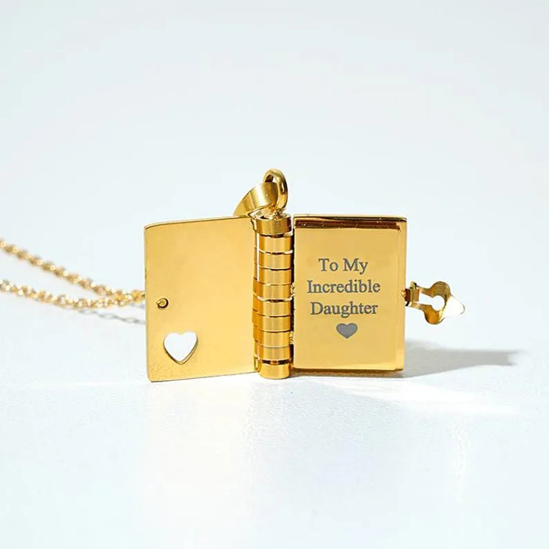 Daughter Book Necklace – Love You to the Moon Father / Mother Daughter Necklace