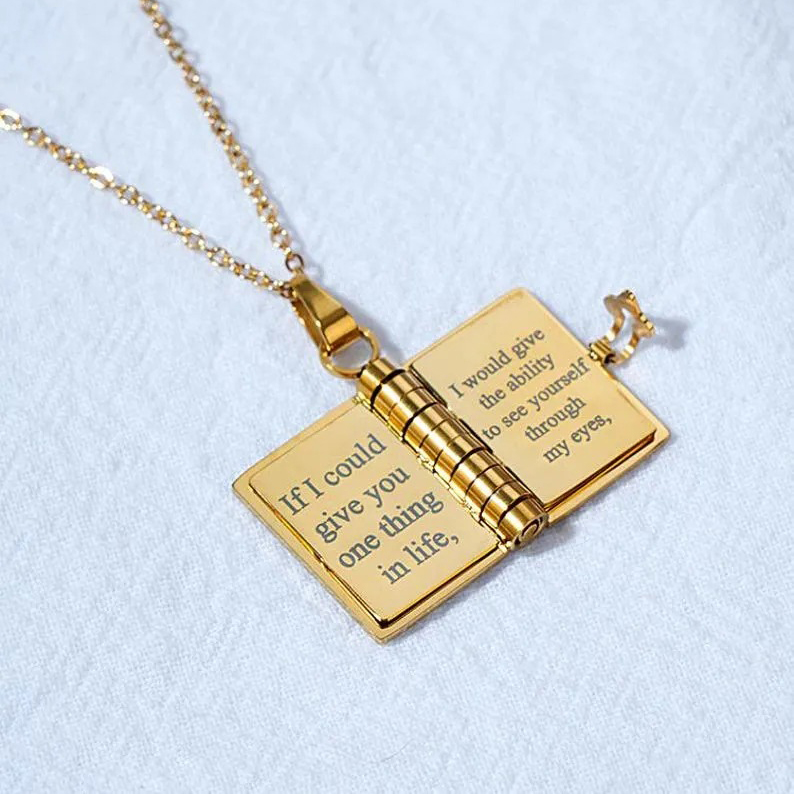 Daughter Book Necklace – Love You to the Moon Father / Mother Daughter Necklace