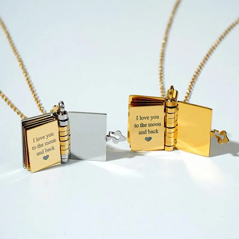 Daughter Book Necklace – Love You to the Moon Father / Mother Daughter Necklace