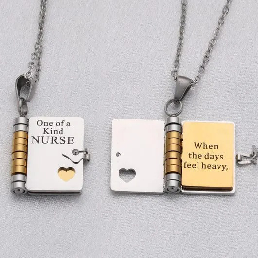 One of a Kind Nurse Book Necklace – A Heartfelt Thank-You Keepsake