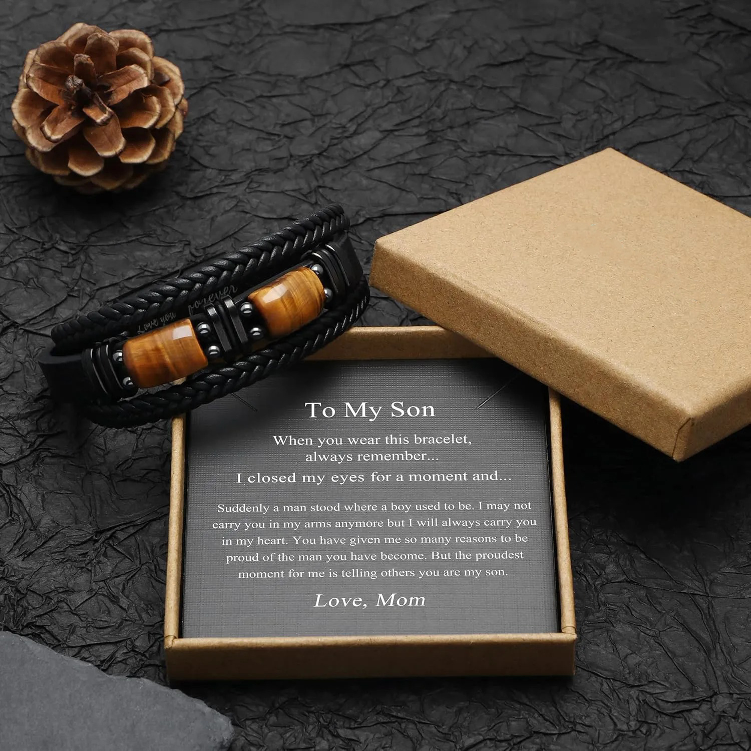 Son Tigers Eye Love You Forever Bracelets