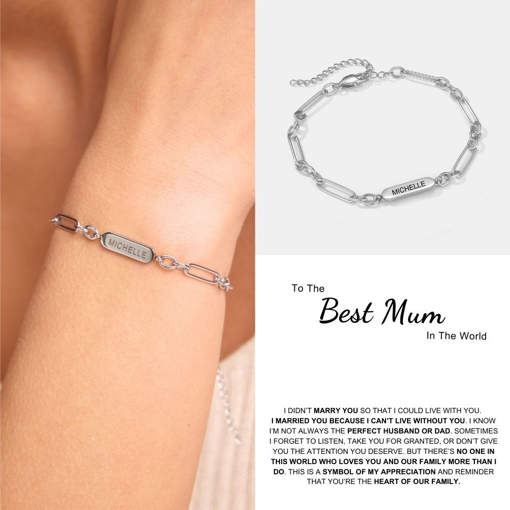 Forever Linked Name Bracelet – Heart of The Family
