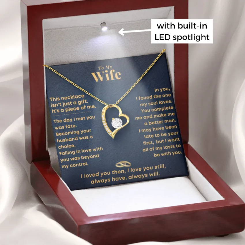 To My Wife Heart Necklace from Husband. A Piece of Me Love Gift (W22)