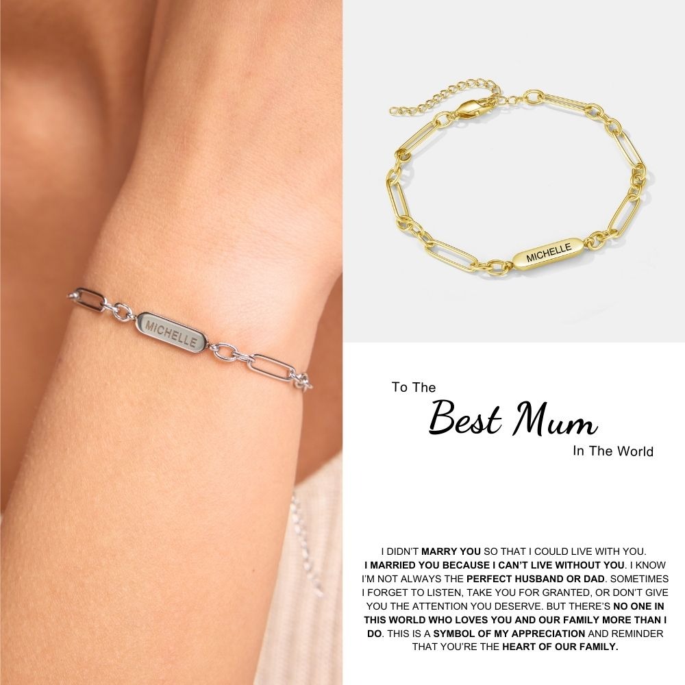 Forever Linked Name Bracelet – Heart of The Family