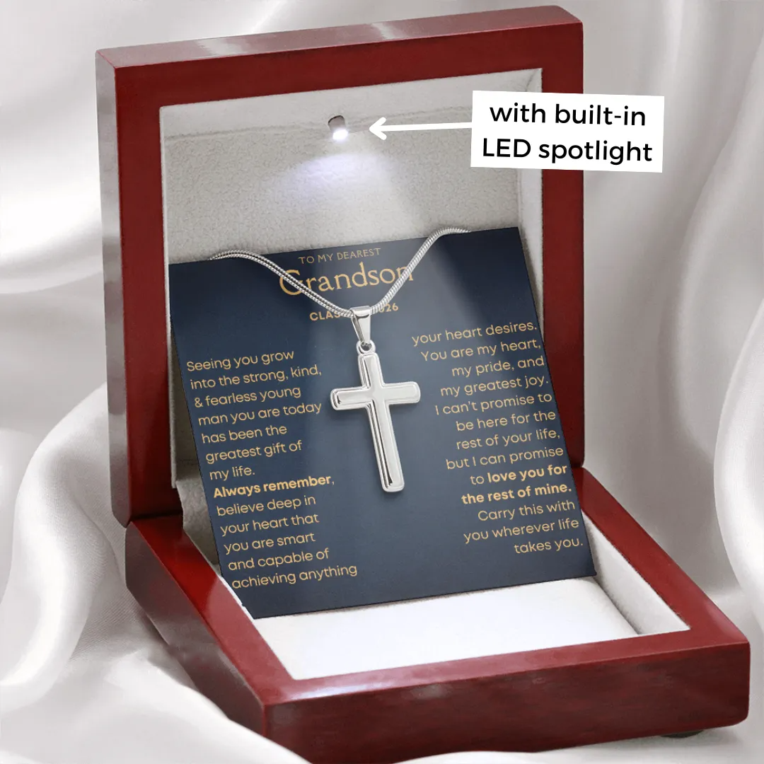 Grandson Graduation Gift Cross Necklace (GS90)