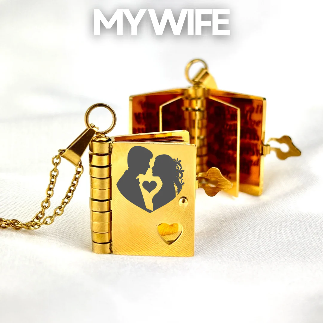 For Love - My Wife Book Necklace