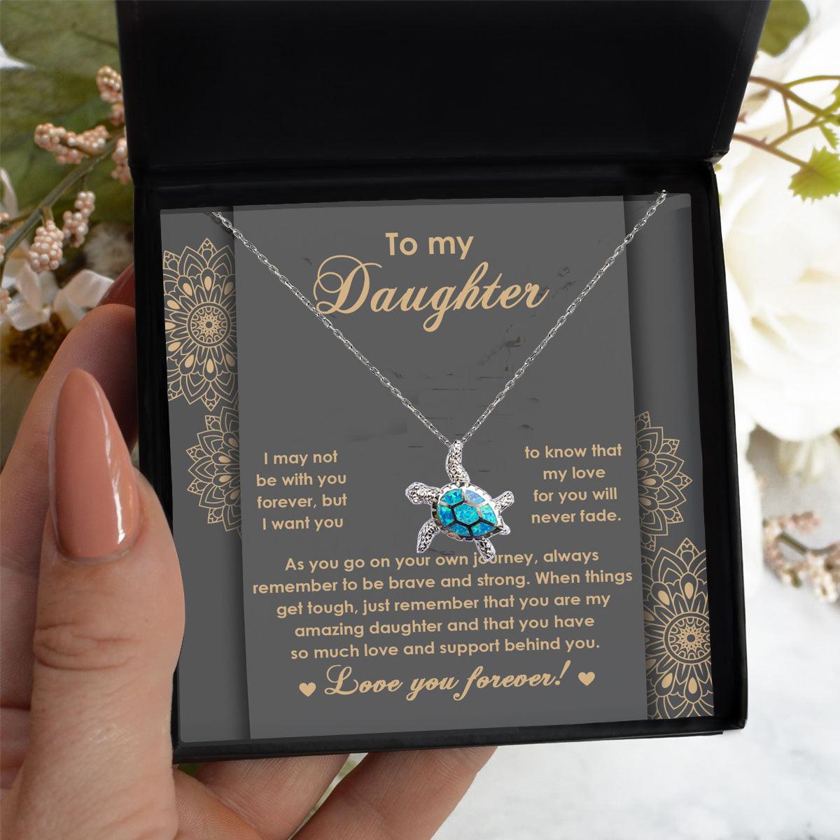 Daughter Birthday, Sweet 16, Christmas, Graduation Inspirational Opal Sea Turtle Jewelry Gift