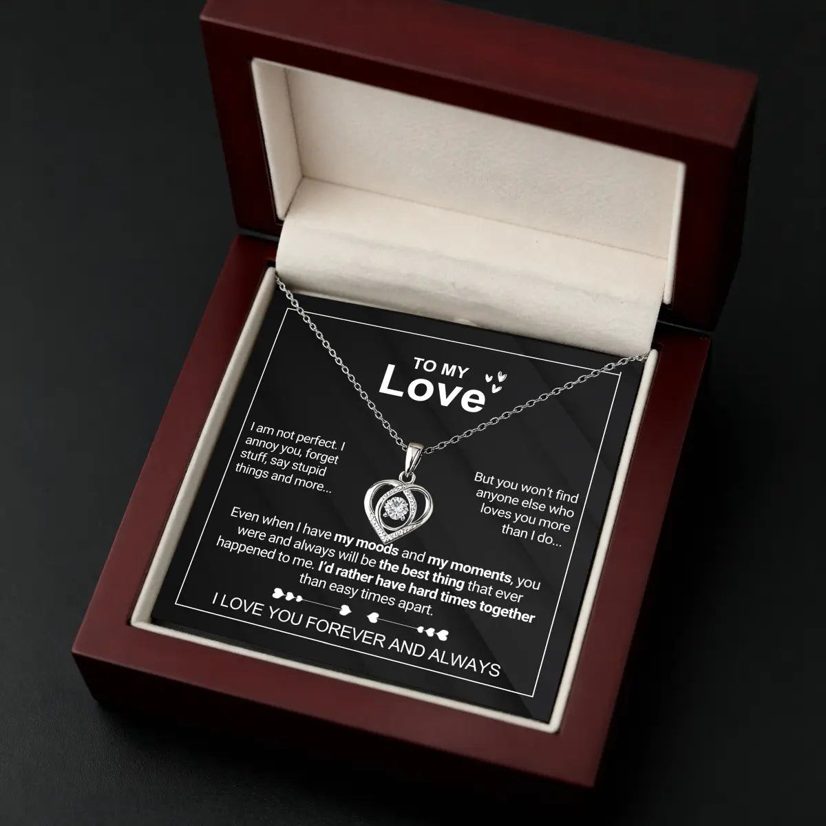 To My Love - Forever & Always Heart Necklace