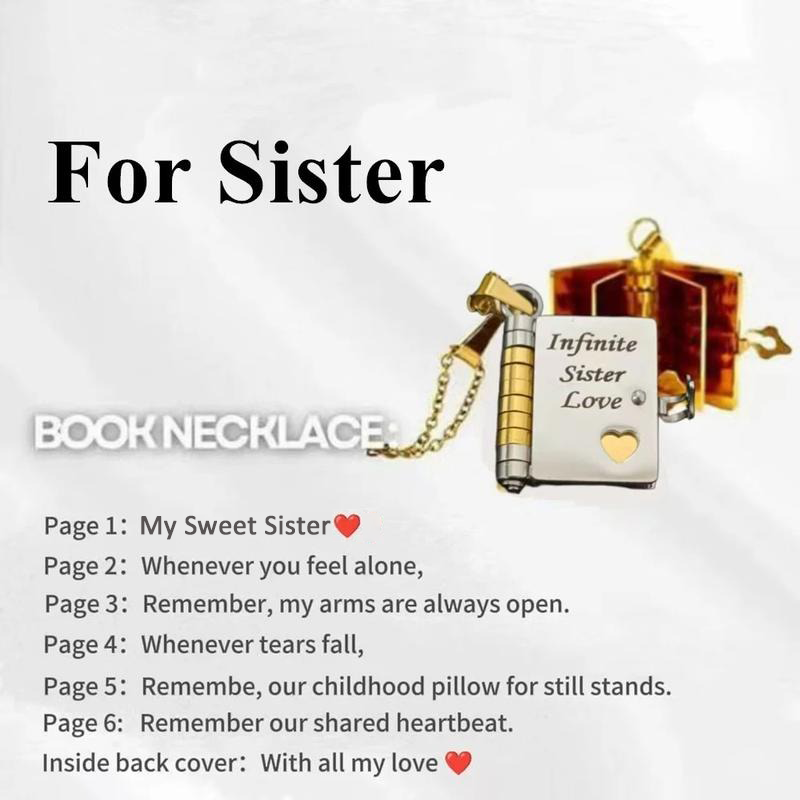 For Sister - My Sweet Sister Book Necklace