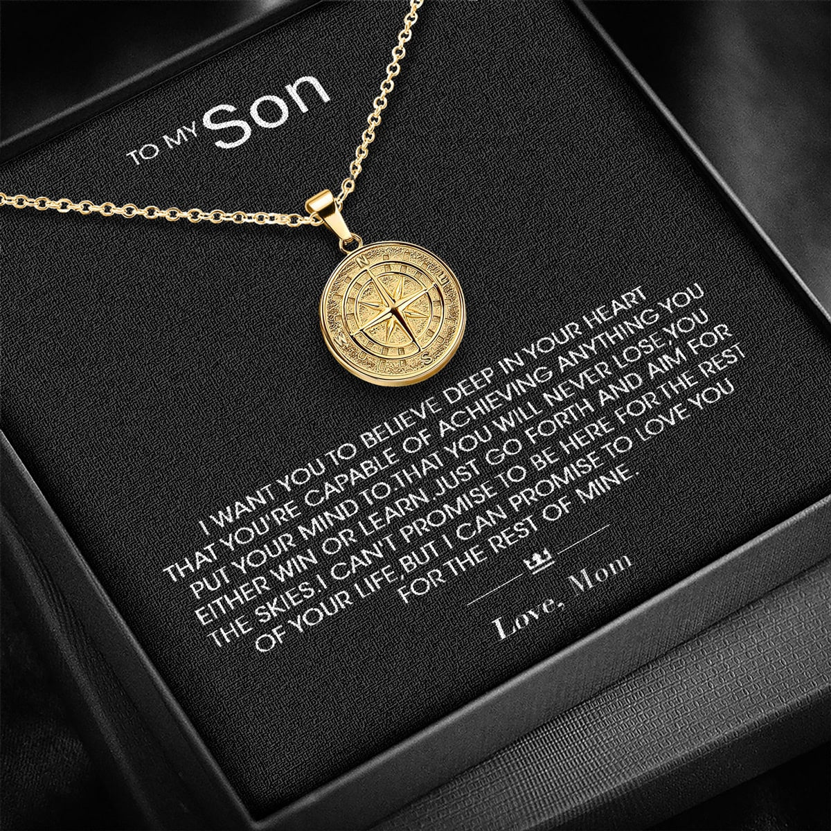 "To My Son" - Compass Pendant