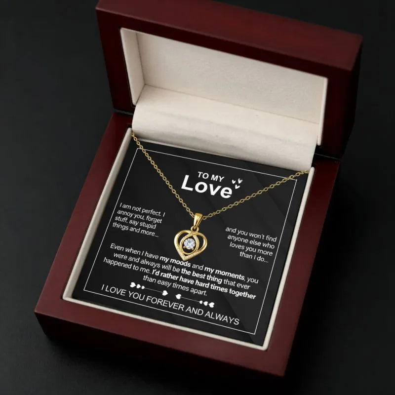 To My Love - Forever & Always Heart Necklace