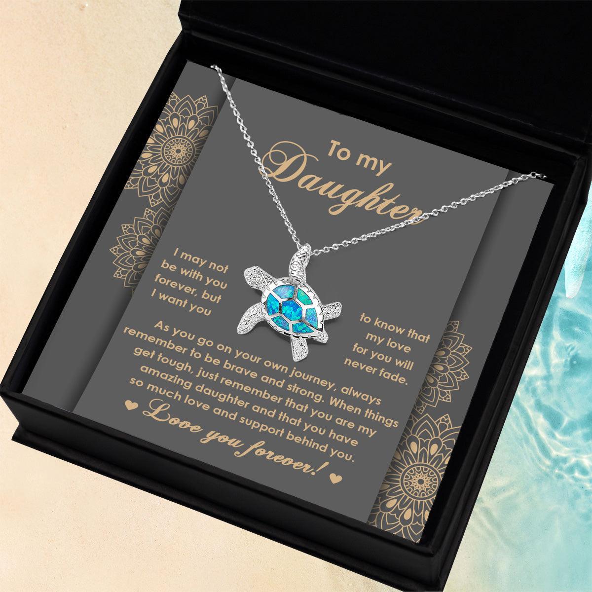Daughter Birthday, Sweet 16, Christmas, Graduation Inspirational Opal Sea Turtle Jewelry Gift