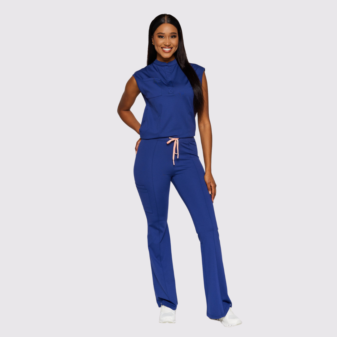 Women's Stand Collar Sleeveless Scrub Top